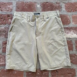 Hurley khaki cream  men's shorts size 30 lightweight zip fly with pockets
